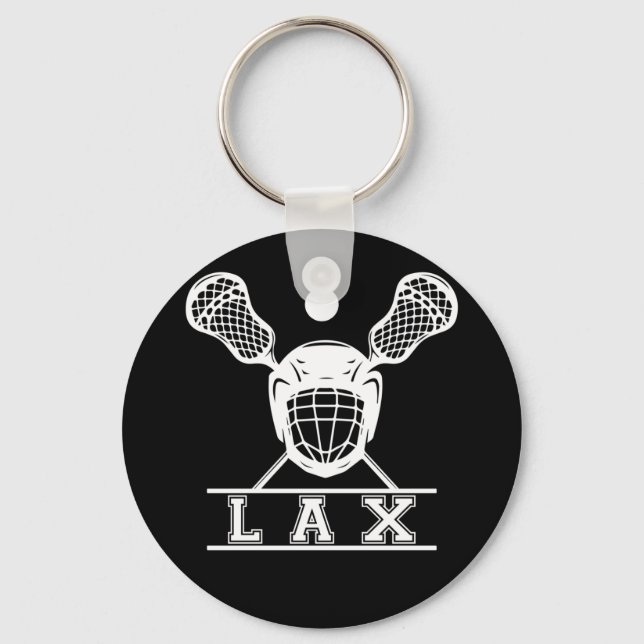 Lacrosse Sticks Emblem for LAX Players Key Ring (Front)