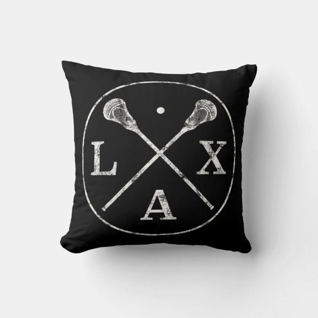 Lacrosse Sticks Emblem  I Tee for LAX Players and  Cushion (Front)