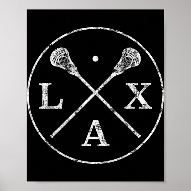 Lacrosse Sticks Emblem  I Tee for LAX Players and  Poster (Front)