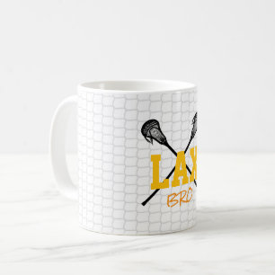 Lacrosse Sticks LAX BRO Team Colours Sports Net Fu Coffee Mug