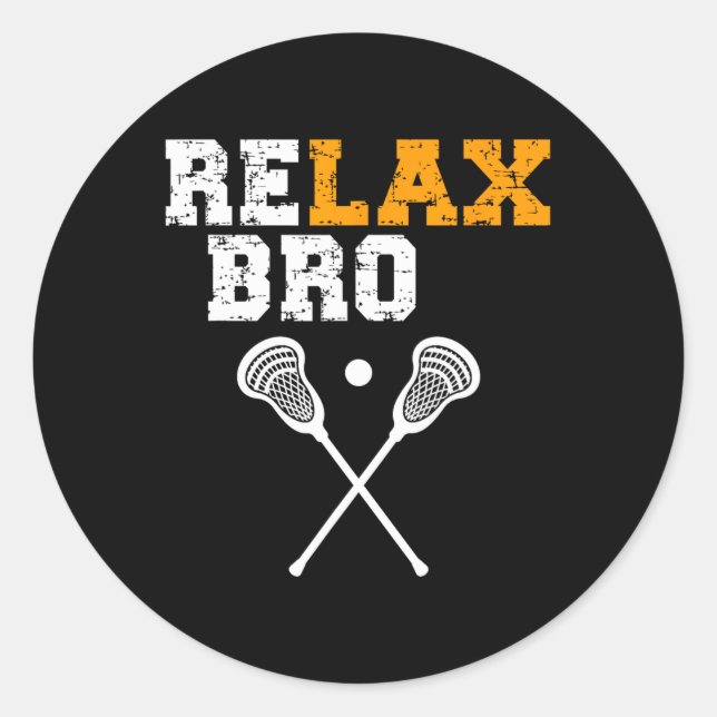 Lacrosse Sticks Lax Lacrosse Goal Relaxbro  Classic Round Sticker (Front)