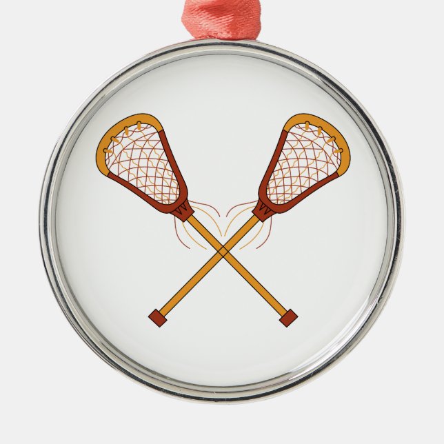 Lacrosse Sticks Metal Tree Decoration (Front)