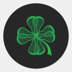 Lacrosse Sticks Shamrock Clover Irish Lucky Lax Gi Classic Round Sticker