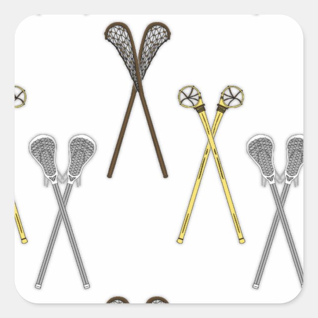 Lacrosse Sticks Square Sticker (Front)