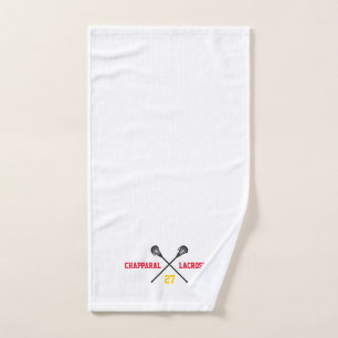 Lacrosse Sticks Team Colours Number Sports Hand Towel