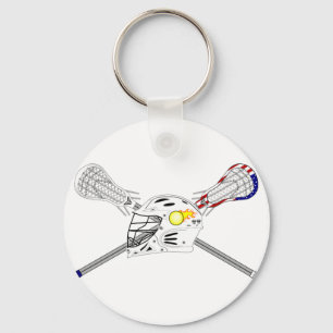 Lacrosse sticks with helmet key ring