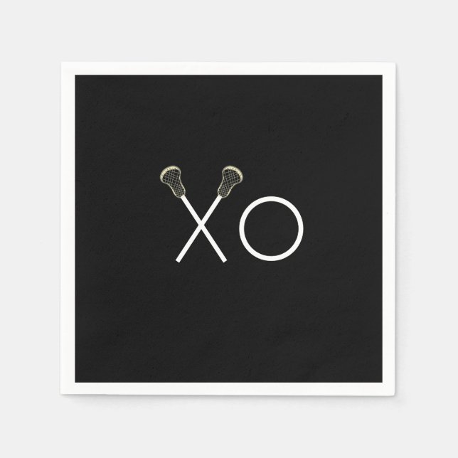 Lacrosse Team Black Napkin (Front)