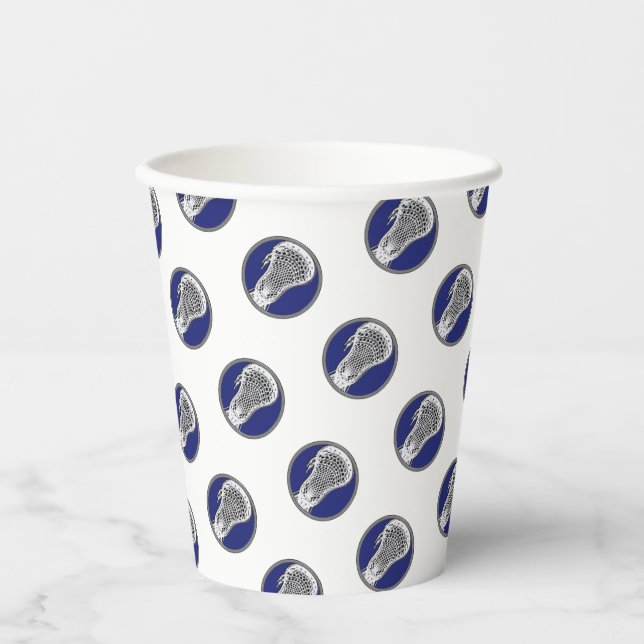 Lacrosse Team Blue Paper Cups (Front)