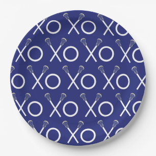 Lacrosse Team Blue Paper Plate