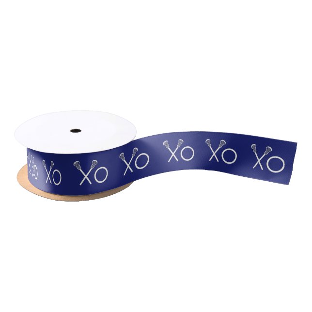 Lacrosse Team Blue Satin Ribbon (Spool)