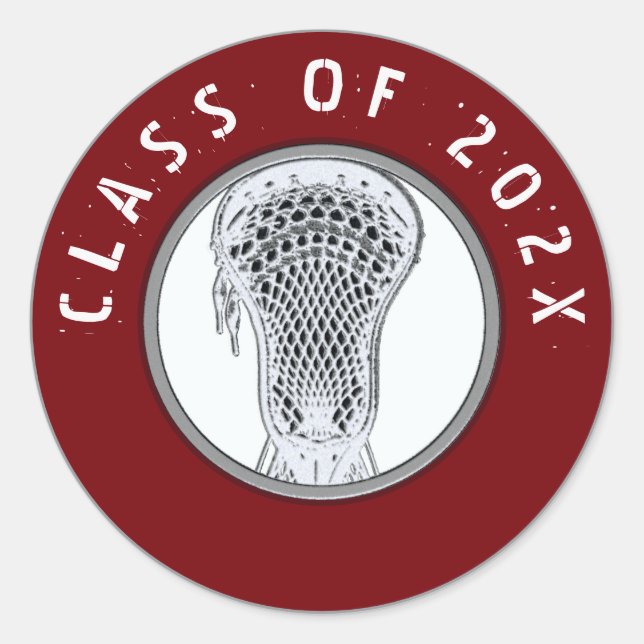Lacrosse Team Class of 2025 Classic Round Sticker (Front)
