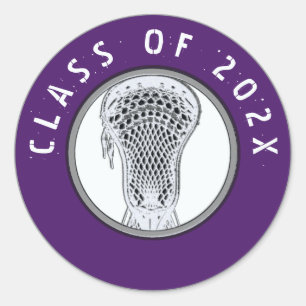Lacrosse Team Classic Round Sticker