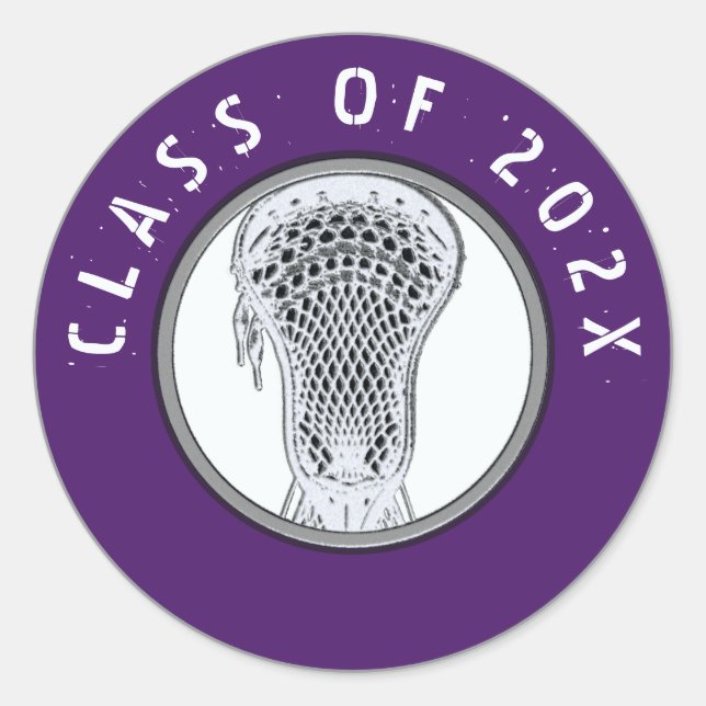 Lacrosse Team Classic Round Sticker (Front)