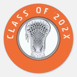 Lacrosse Team Classic Round Sticker