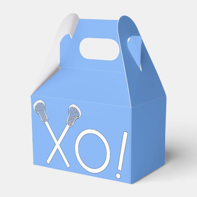 Lacrosse Team Light Blue Favour Box (Front Side)