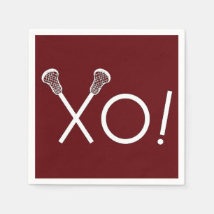 Lacrosse Team Maroon Napkin