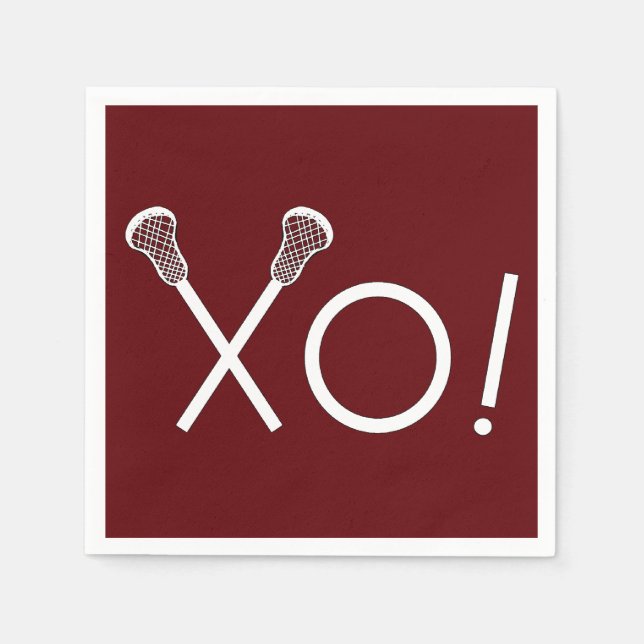 Lacrosse Team Maroon Napkin (Front)