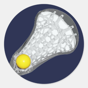 Lacrosse Team Navy Blue Classic Round Sticker