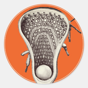 Lacrosse Team Orange Classic Round Sticker