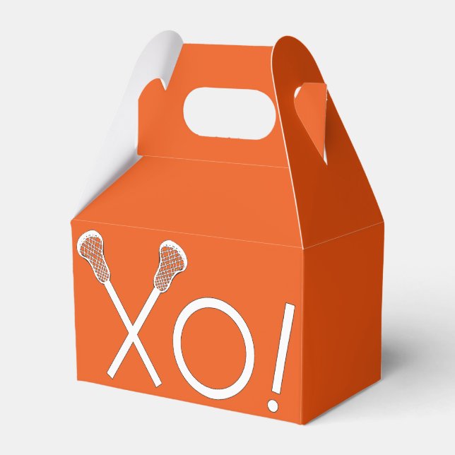 Lacrosse Team Orange Favour Box (Front Side)