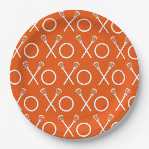 Lacrosse Team Orange Paper Plates