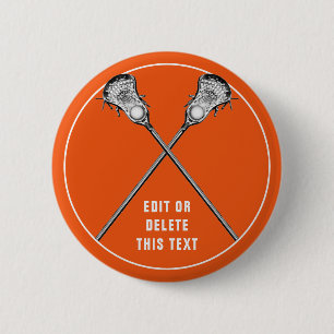 Lacrosse Team Orange Party Favours 6 Cm Round Badge