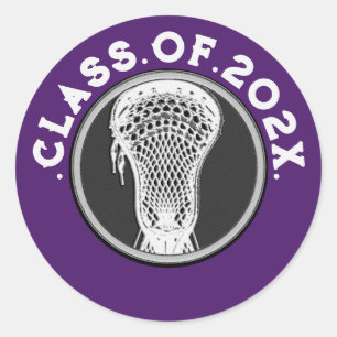 Lacrosse Team Purple Classic Round Sticker
