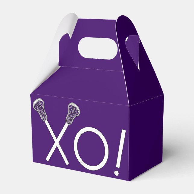 Lacrosse Team Purple Favour Box (Front Side)