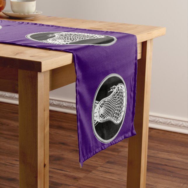 Lacrosse Team Purple Short Table Runner (In Situ)