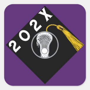 Lacrosse Team Senior Night Purple Square Sticker