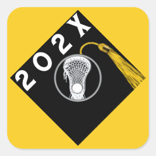 Lacrosse Team Senior Night Yellow Square Sticker
