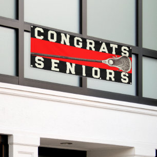 Lacrosse Team Seniors Red Congrats Banner