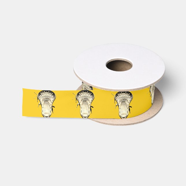 Lacrosse Team Yellow Satin Ribbon (Spool)
