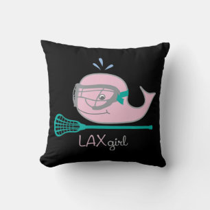 Lacrosse Tees for girls Pink Whale Mask Cushion