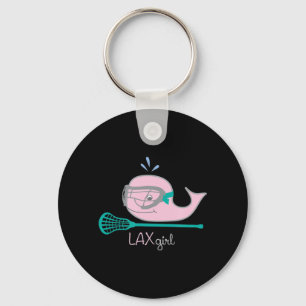 Lacrosse Tees for girls Pink Whale Mask Key Ring