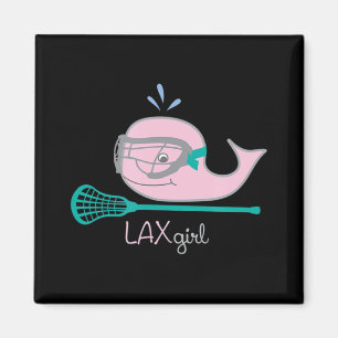 Lacrosse Tees for girls Pink Whale Mask Magnet