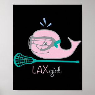 Lacrosse Tees for girls Pink Whale Mask Poster