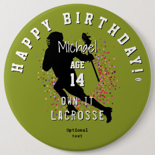 LaCrosse Theme Birthday Button HAMbyWG 