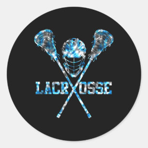 Lacrosse Tie Dye For Men Women Girls Boys Lax Helm Classic Round Sticker