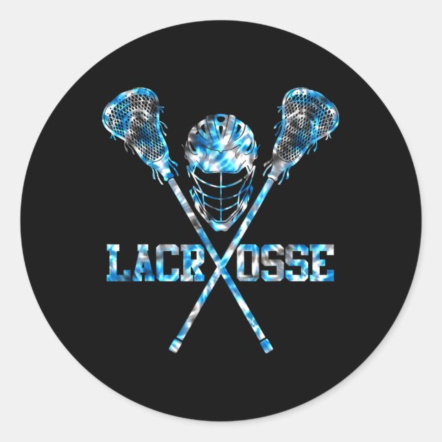 Lacrosse Tie Dye For Men Women Girls Boys Lax Helm Classic Round Sticker (Front)
