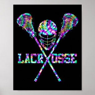 Lacrosse Tie Dye For Men Women Girls Boys Lax Helm Poster