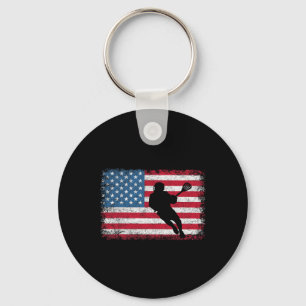 Lacrosse Usa American Flag Lax Shirt Men Women Boy Key Ring