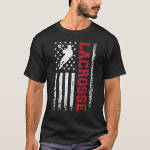 Lacrosse Usa Flag Lax Men Women Boys Girls T-Shirt