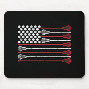 Lacrosse USA Flag Lax  Mouse Mat
