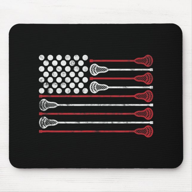 Lacrosse USA Flag Lax  Mouse Mat (Front)