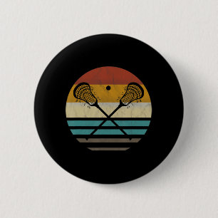 Lacrosse Vintage Retro Lacrosse Stick Sun Gift 6 Cm Round Badge