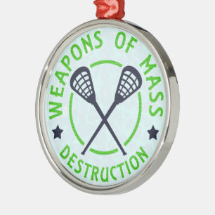 Lacrosse Weapons of Destruction Metal Tree Decoration