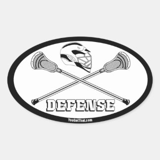 lacrosse white sticks defence oval sticker