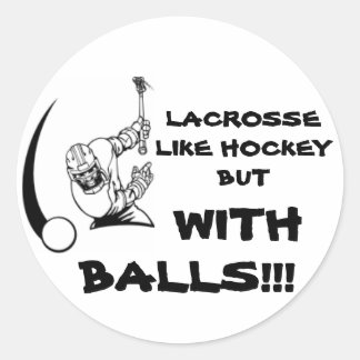 Lacrosse with Balls Classic Round Sticker