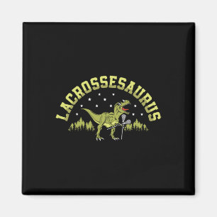 Lacrossesaurus Lacrosse Player Lax Lover Sport Din Magnet